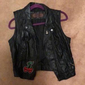 Punk Leather Jacket Vest